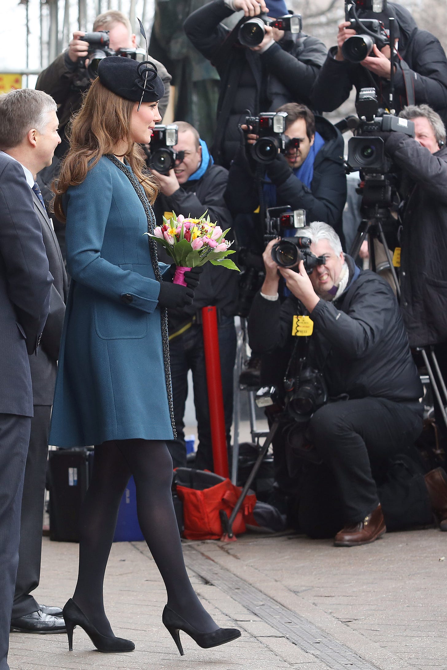 Princess Catherine in front of cameras