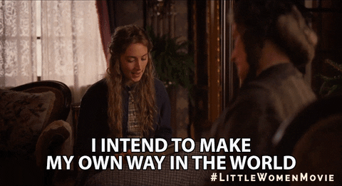A woman says I intend to make my own way in the world