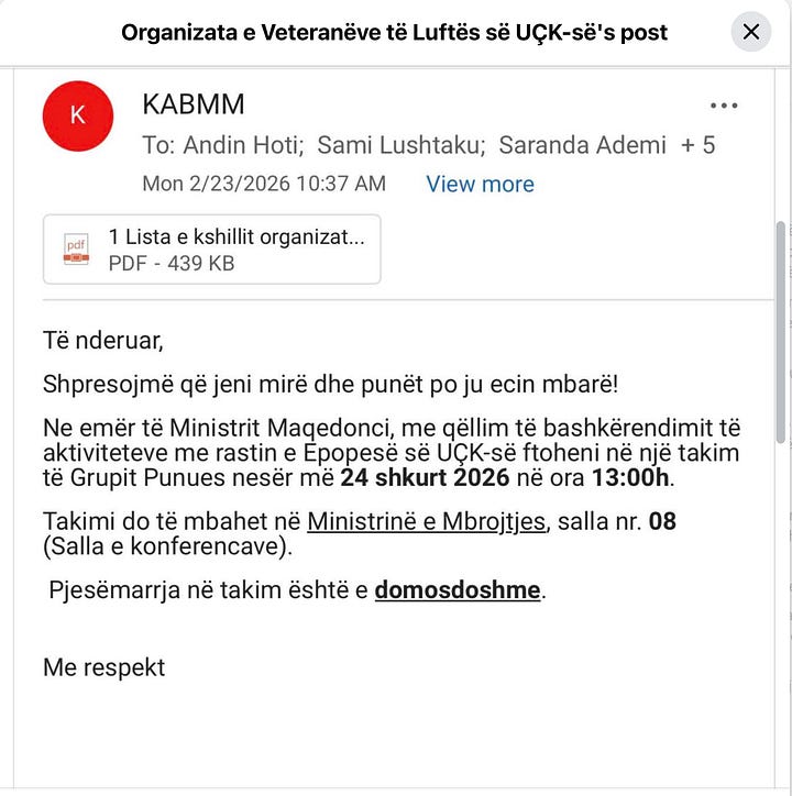 Reagimi i OVL-së më 23 Shkurt, 2026.