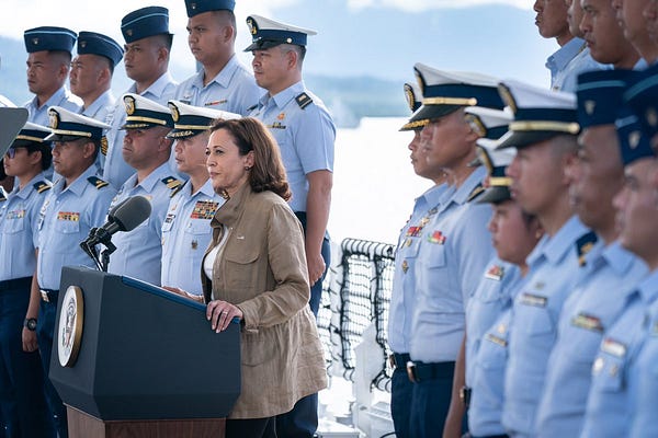 The Vice President delivers remarks to members of the Philippines Coast Guard.