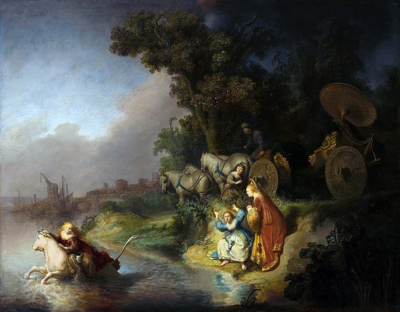 A white bull carrying Europa off across the sea A white bull carrying Europa off across the sea