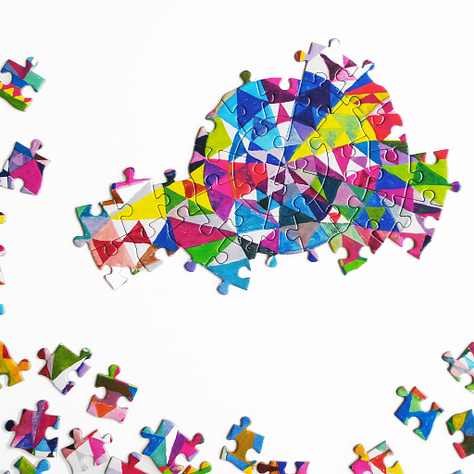 Eeboo Piece and Love Triangle Pattern Jigsaw Puzzle