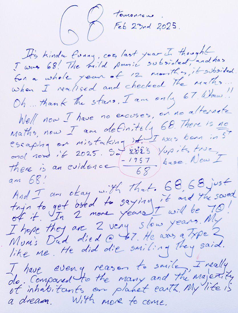 Photo of a hand written letter in blue ink with a fountain pen. From McKinley Rd Creatives to readers.