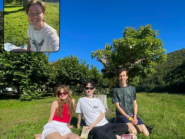 More pictures of us in the pool, by the lake, at the foam party and on the last day