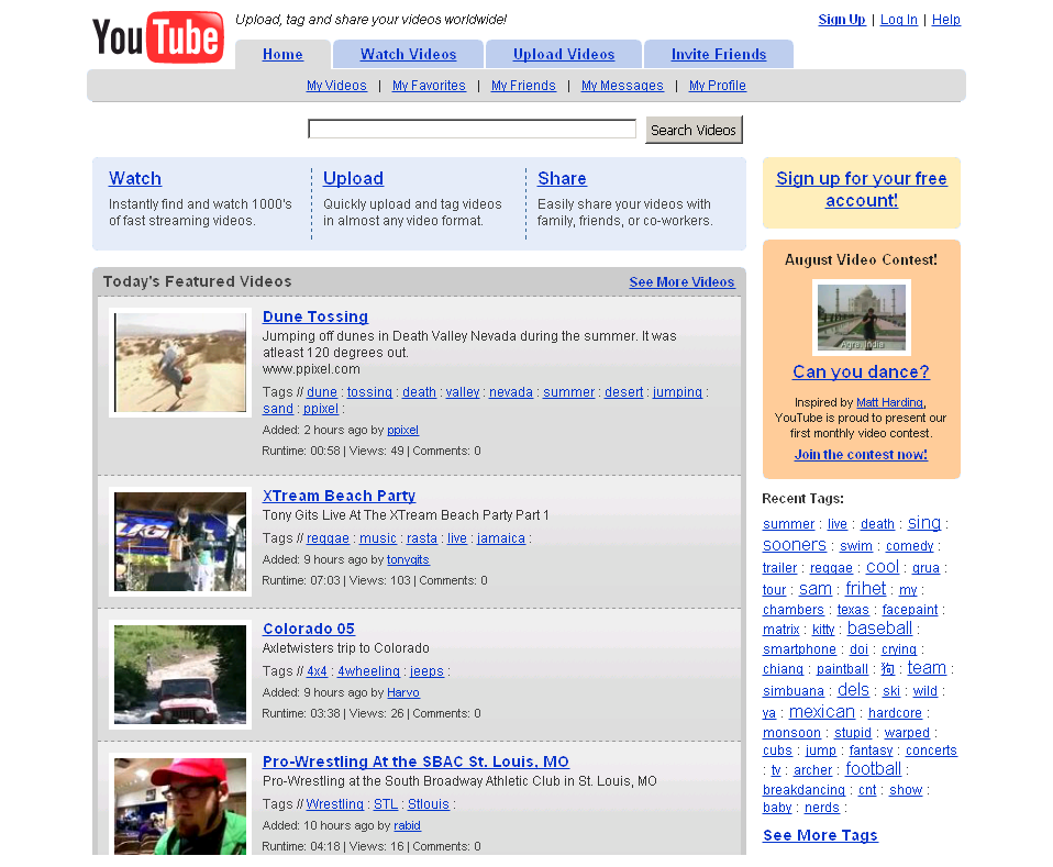 20 Years of YouTube Website Design History - 39 Images - Version Museum