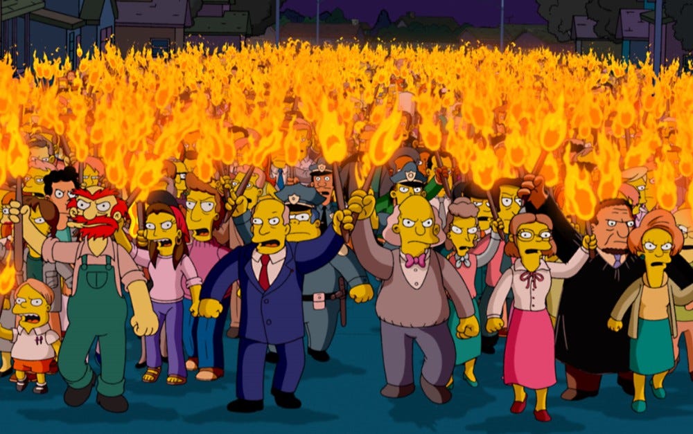 Create meme &quot;the simpsons the torches and pitchforks, the simpsons crowd  with torches, The simpsons &quot; - Pictures - Meme-arsenal.com