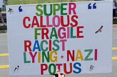 photo gallery of images from the 6/14 protest in Rock Hill showing signs and people