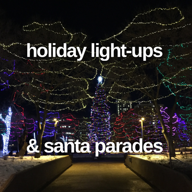 Edmonton Playgrounds Holiday Light-ups and Santa Parades