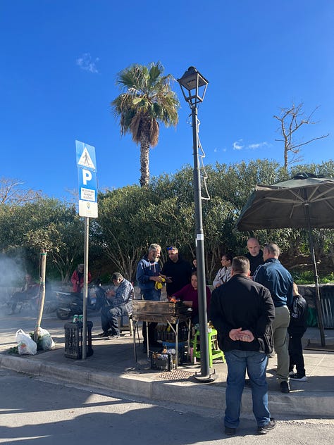 On Saturday, there’s Open Bazaar where you can pick up fresh fruits, cheese, olives, and herbs, plus nice souvlaki stands, or simply for a stroll to experience the chaotic, uplifting market energy.