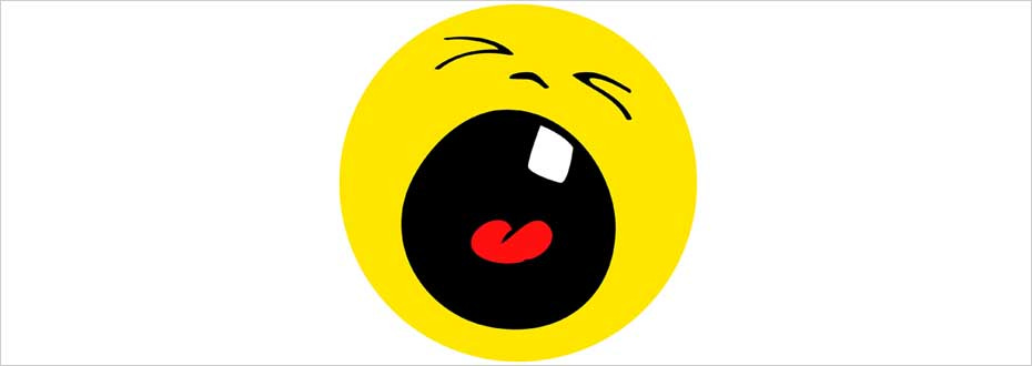 A yellow round circle is screaming with its eyes shut.