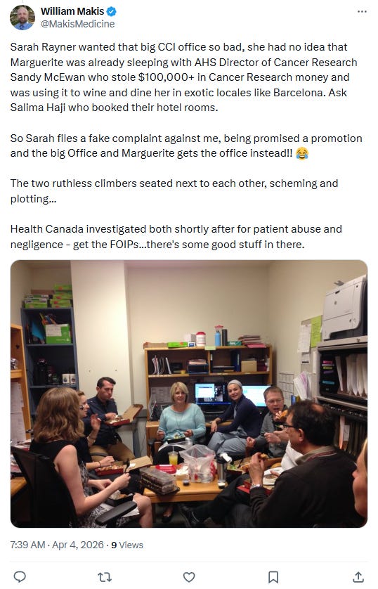 Makis posting photos of colleagues from a decade ago eating