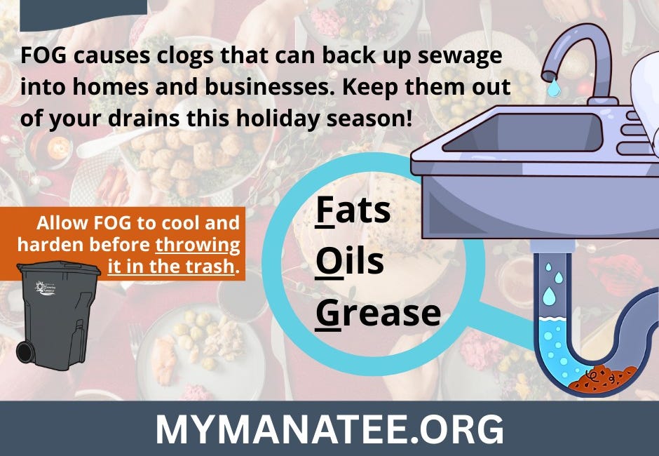 Holiday Reminder: Keep Fats, Oils and Grease Out of Drains
