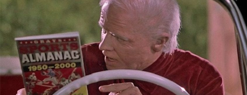 Biff Tannen with the almanac