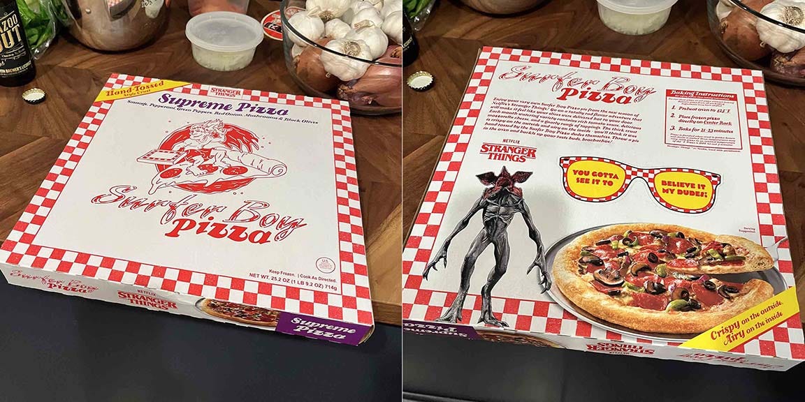 Front and back of the Surfer Boy box