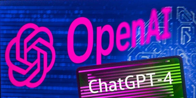 ChatGPT and OpenAI logos in neon