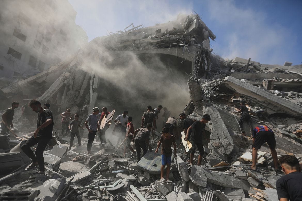 Aftermath of Israeli strikes in Gaza City