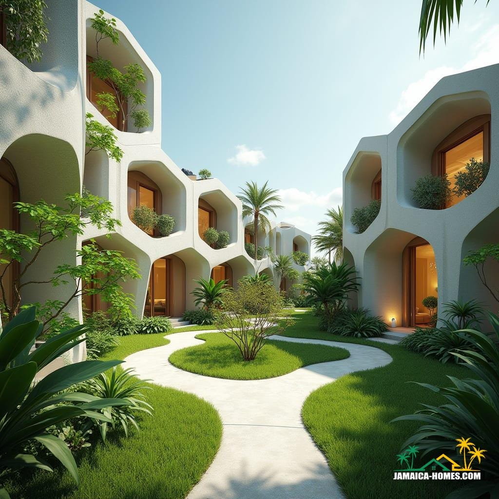 Futuristic modular housing in Jamaica