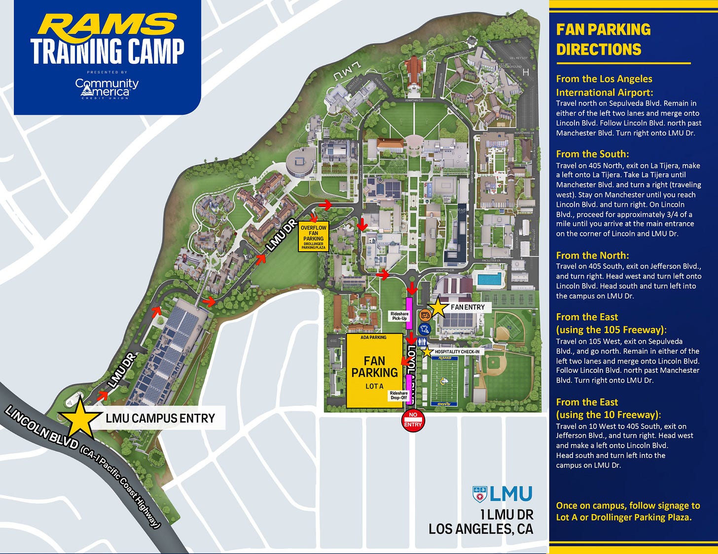 Training Camp Parking Map