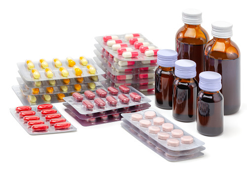 Tablet Of Pills And Syrup Medicine Stock Photo - Download Image Now -  Medicine, Syrup, Pill - iStock