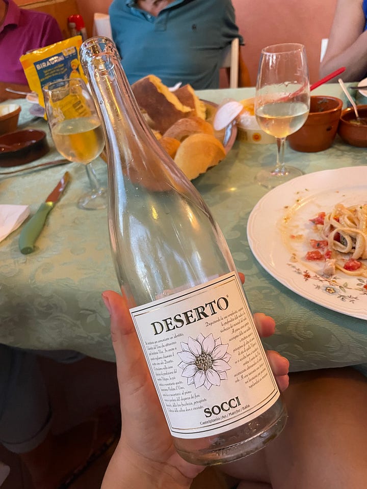 Tuna linguine with cherry tomatoes paired with Socci Deserto Verdicchio