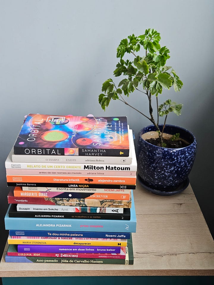 Pilha dos livros lidos no ano de 2025.