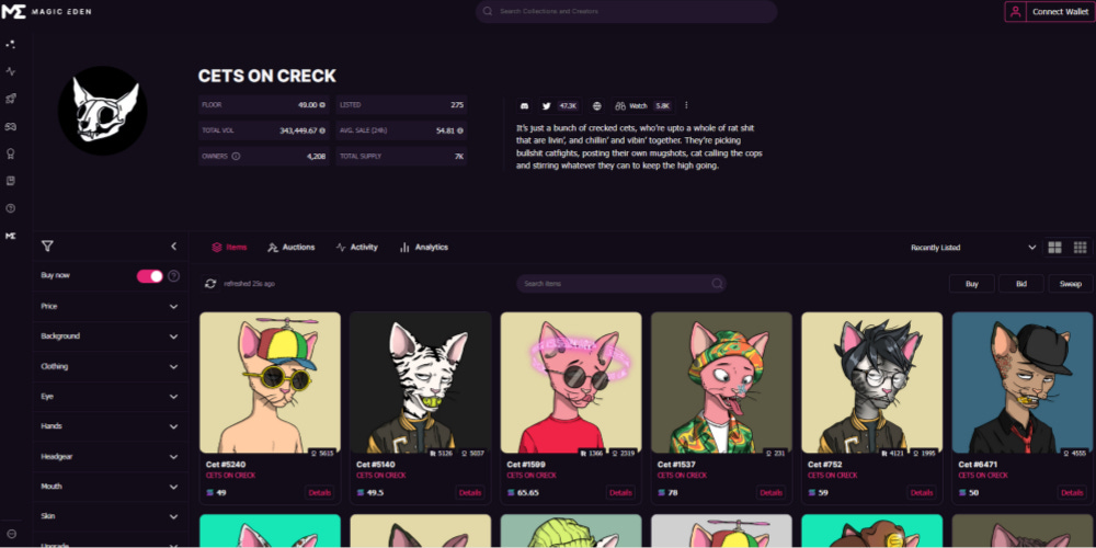 Best NFT Projects on Magic Eden: Cets On Creck Best NFT Projects on Magic Eden: Cets On Creck