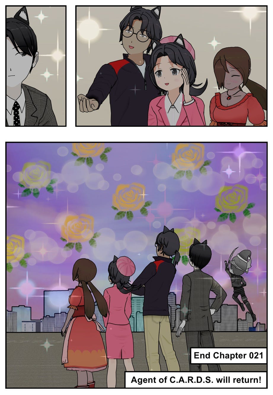 End Chapter 021. Agent of C.A.R.D.S. will return!