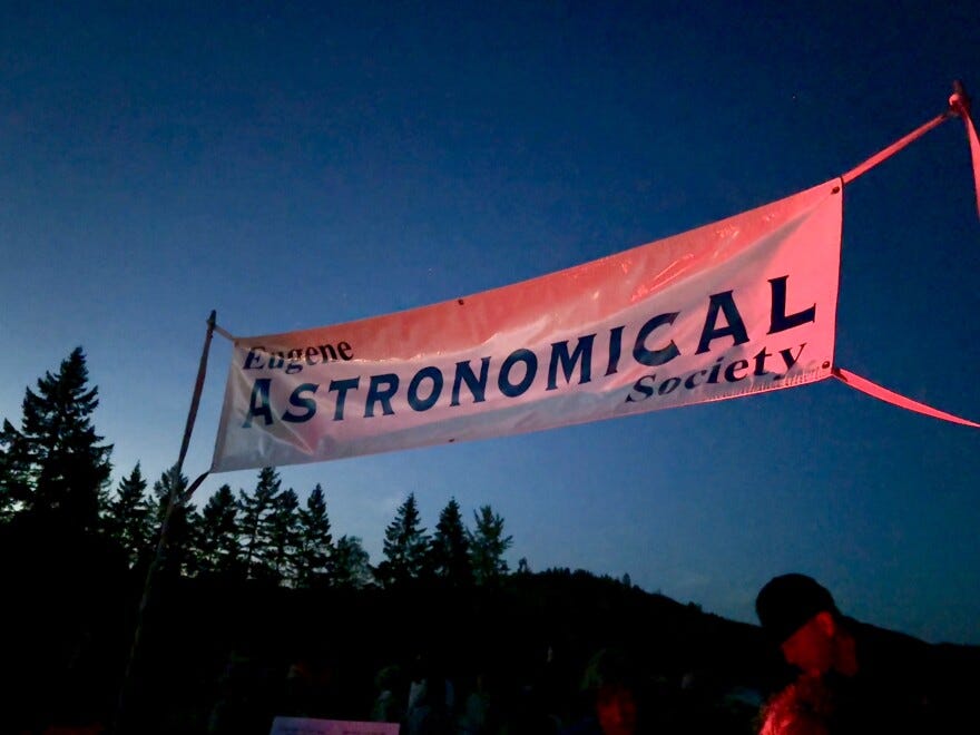 The Eugene Astronomical Society will host three Dark Sky Star Parties this summer. The first party happened on July 19, 2025.