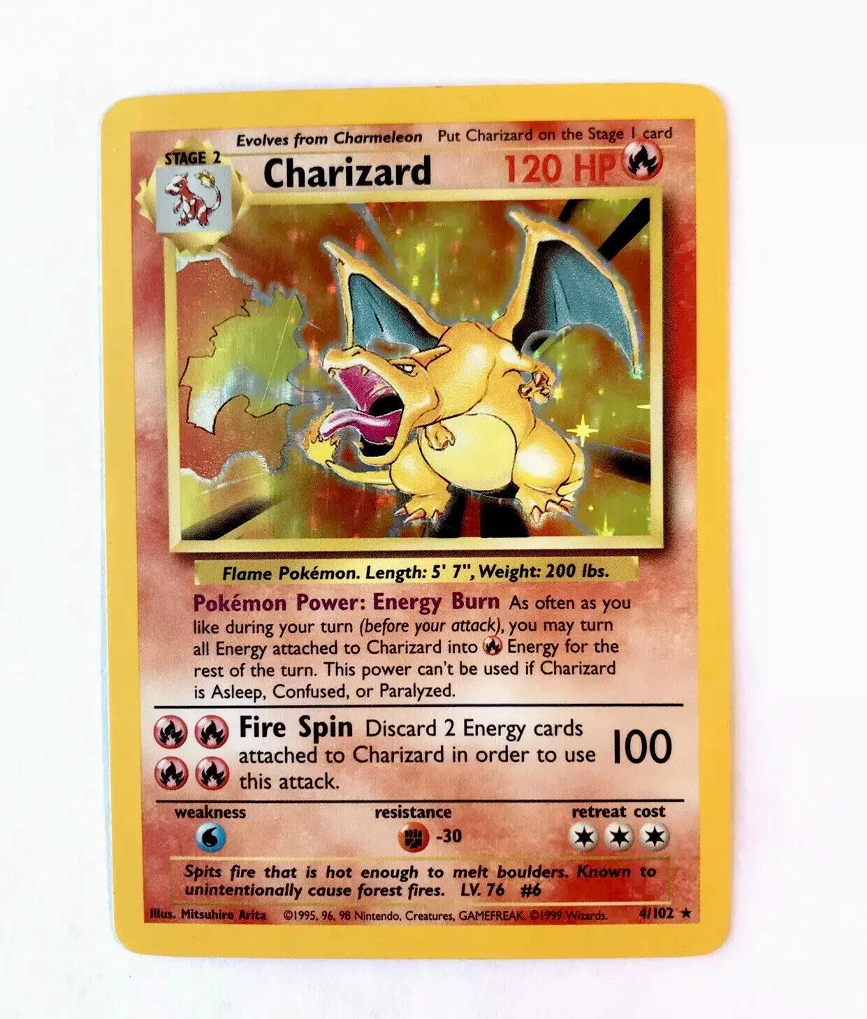 Charizard Pokemon Card Base Set Shiny Holo Excellent Condition Rare PSA Unknown - Picture 1 of 2