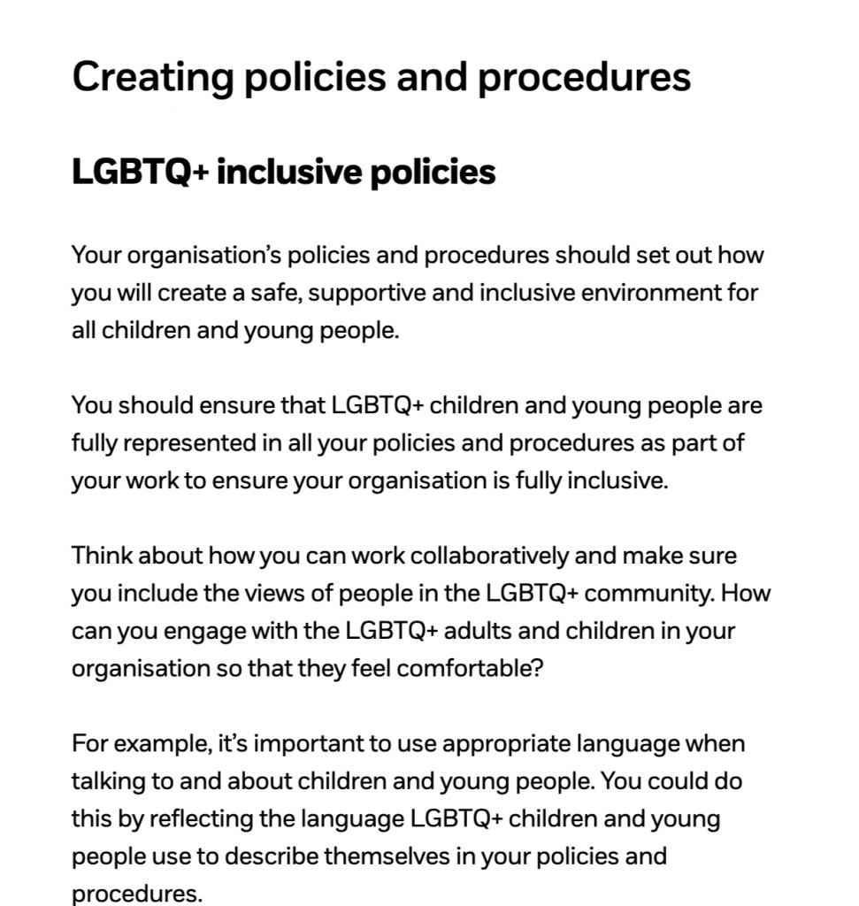 New NSPCC policy showing that text simply removed.
New NSPCC policy showing that text simply removed.