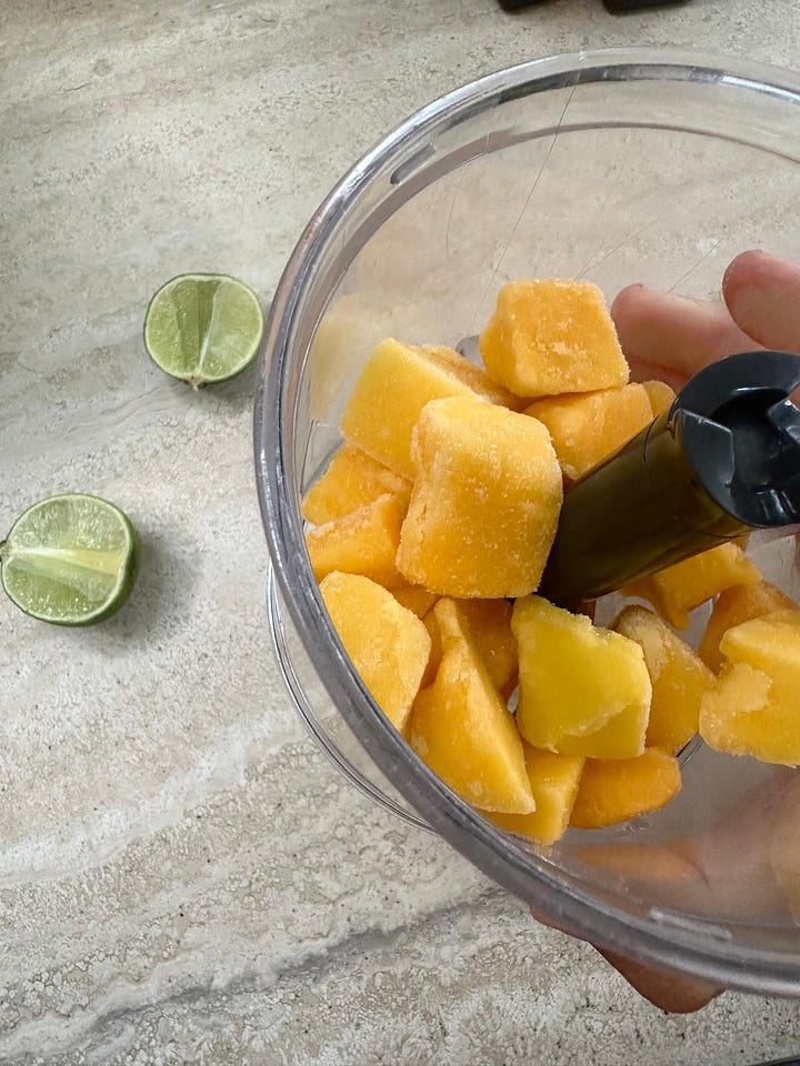 Mango, Lime, Coconut Ice