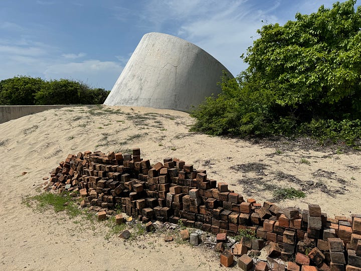 Photos showing exterior shots of Casa Wabi.