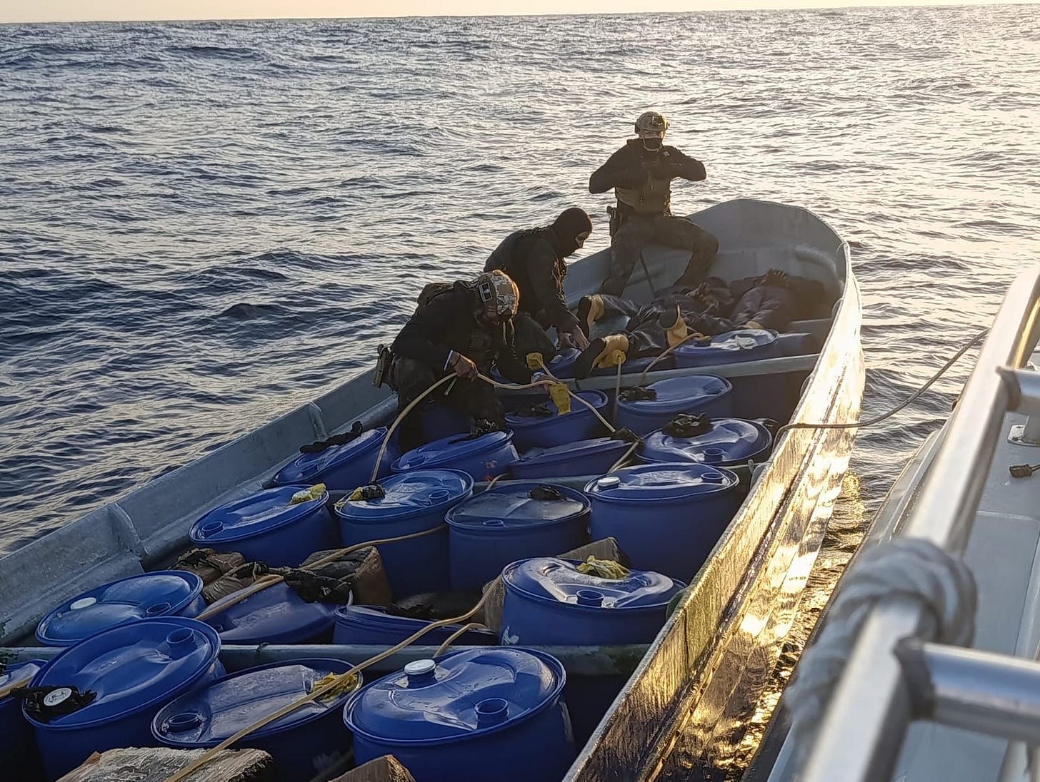 Go-Fast” smuggling boat seized this week in Costa Rica, carrying a large load of cocaine.