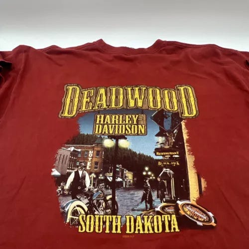 2006 HARLEY DAVIDSON DEADWOOD SOUTH DAKOTA GRAPHIC T SHIRT MENS SIZE XL - Picture 3 of 16