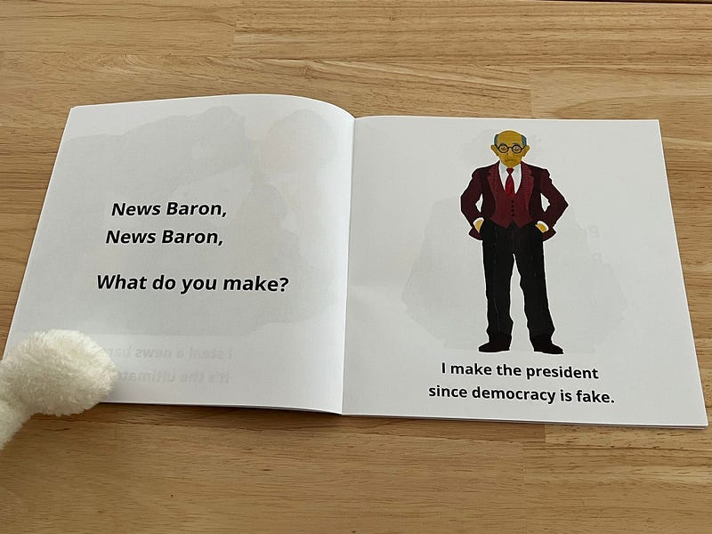 A page from the book, Billionaire, Billionaire, What Do You Steal?