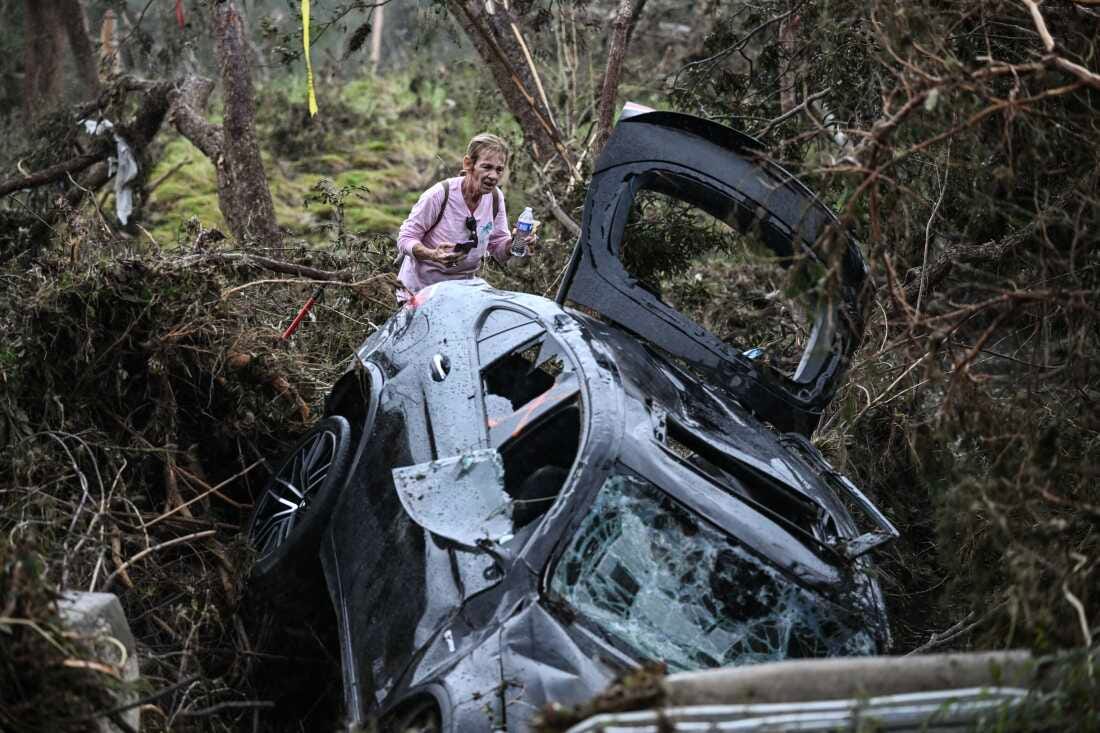 Debris and damage is seen at Kerrville River Park near the Guadalupe River in Kerrville, Texas, on Saturday after historic flooding killed dozens of people in the area and left dozens more missing.