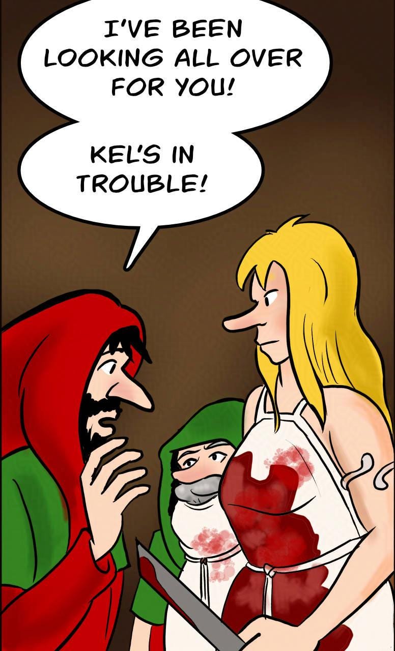 Panel 2. Jodoque: Kel's in trouble!