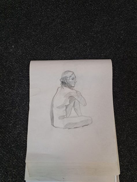life drawing of nude model in cardiff