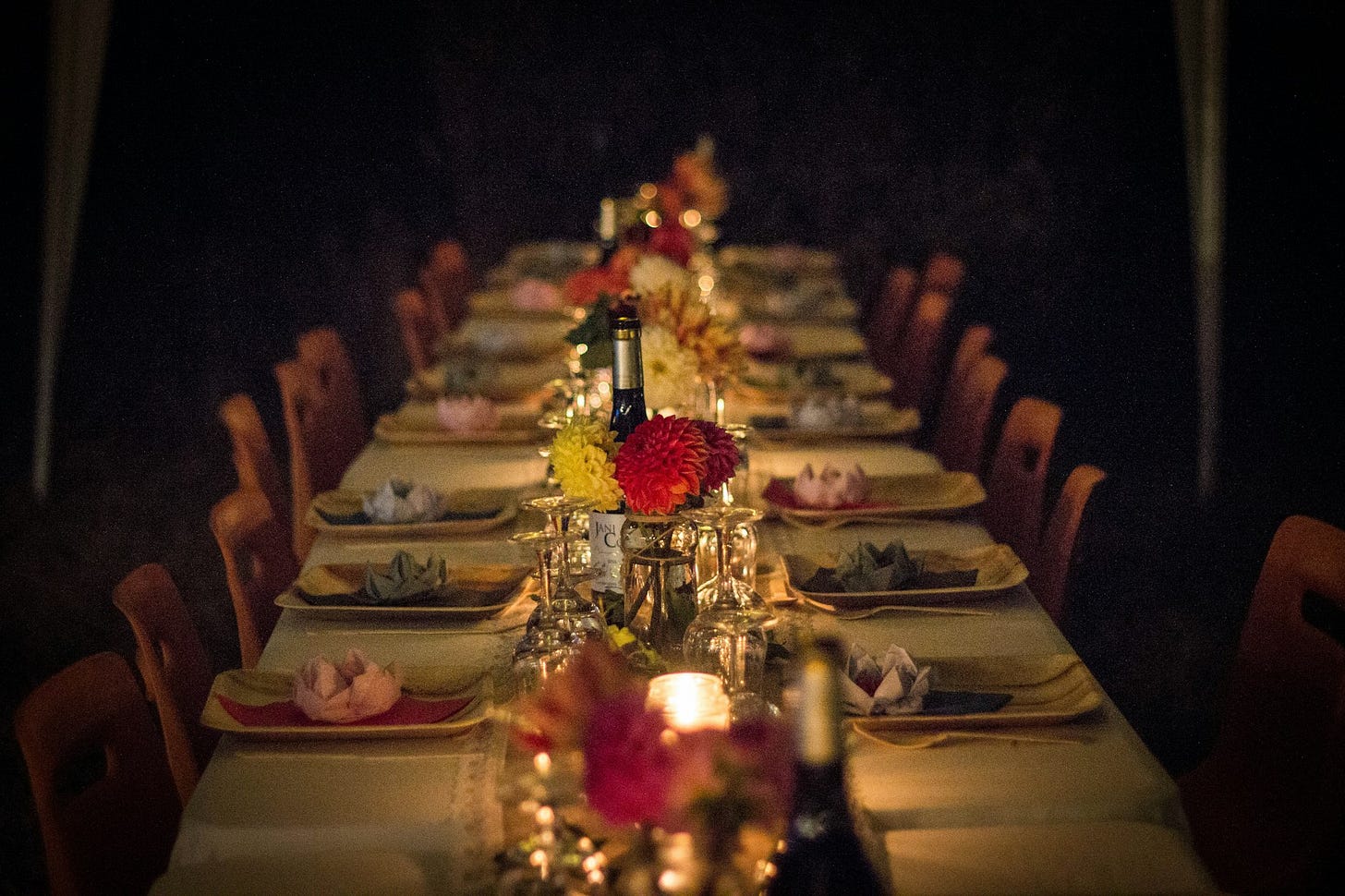 A long dinner table