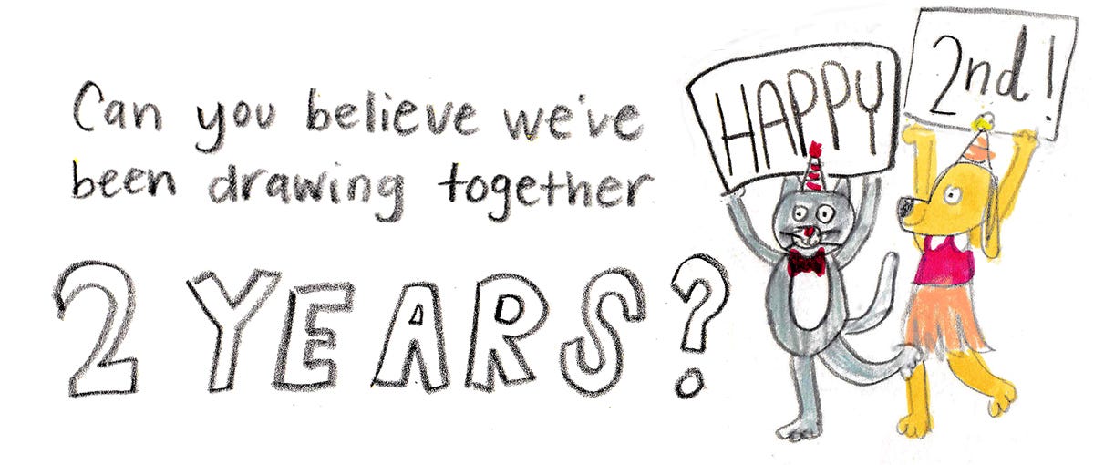 dog and cat wearing party hats by Beth Spencer dog and cat wearing party hats by Beth Spencer