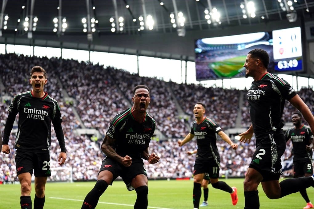 Gabriel makes wasteful Spurs pay as Arsenal keep pace with EPL leaders  Manchester City | South China Morning Post