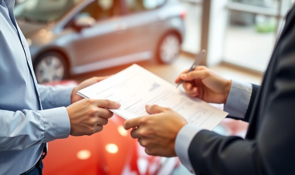 Complete the Paperwork at a car dealership Complete the Paperwork at a car dealership
