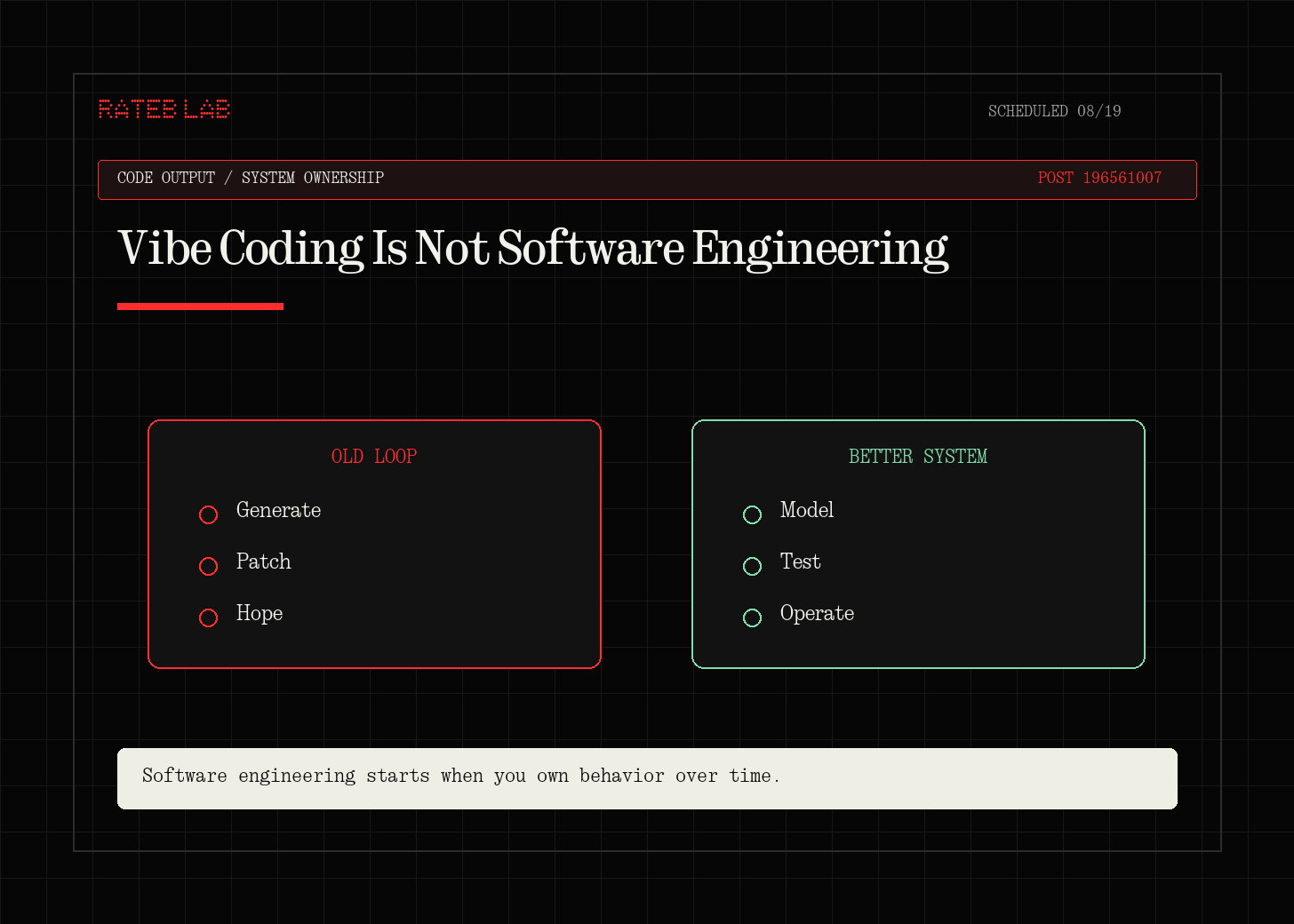 Vibe Coding Is Not Software Engineering Vibe Coding Is Not Software Engineering