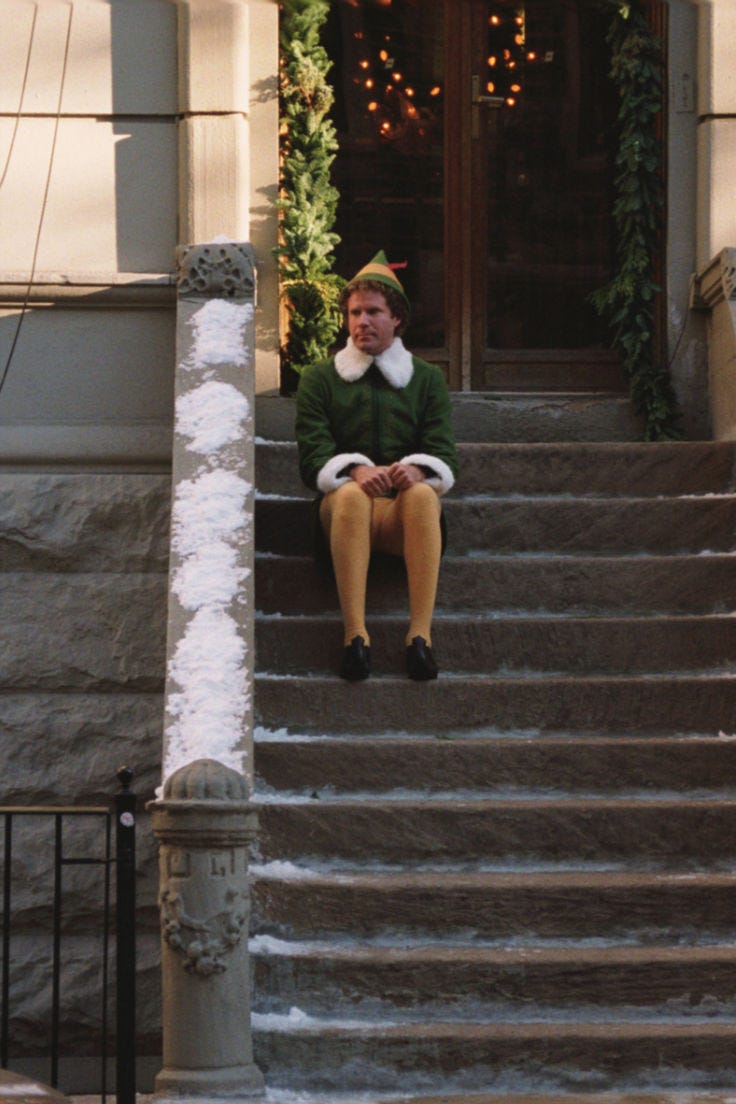 This contains: Will Ferrell as Buddy the Elf in Elf.