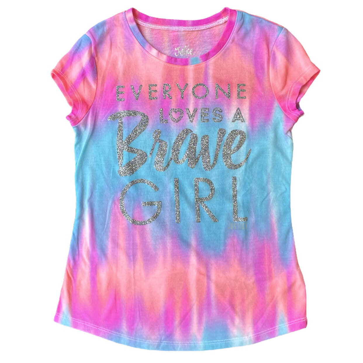 Justice Brave Girl Tie Dye Sparkle Tee 6/7