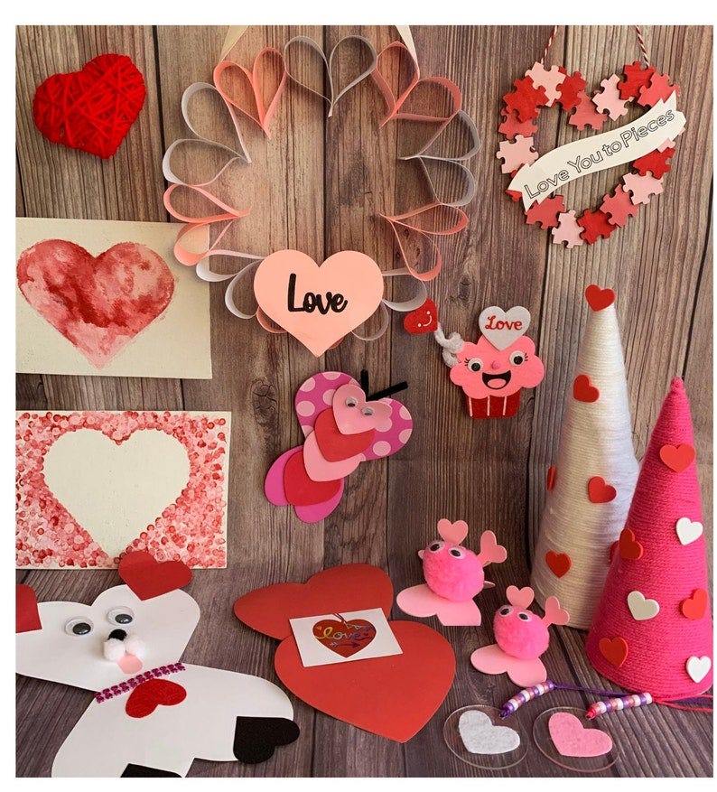 Valentine's Day Craft Kit Valentine Activity Box image 1