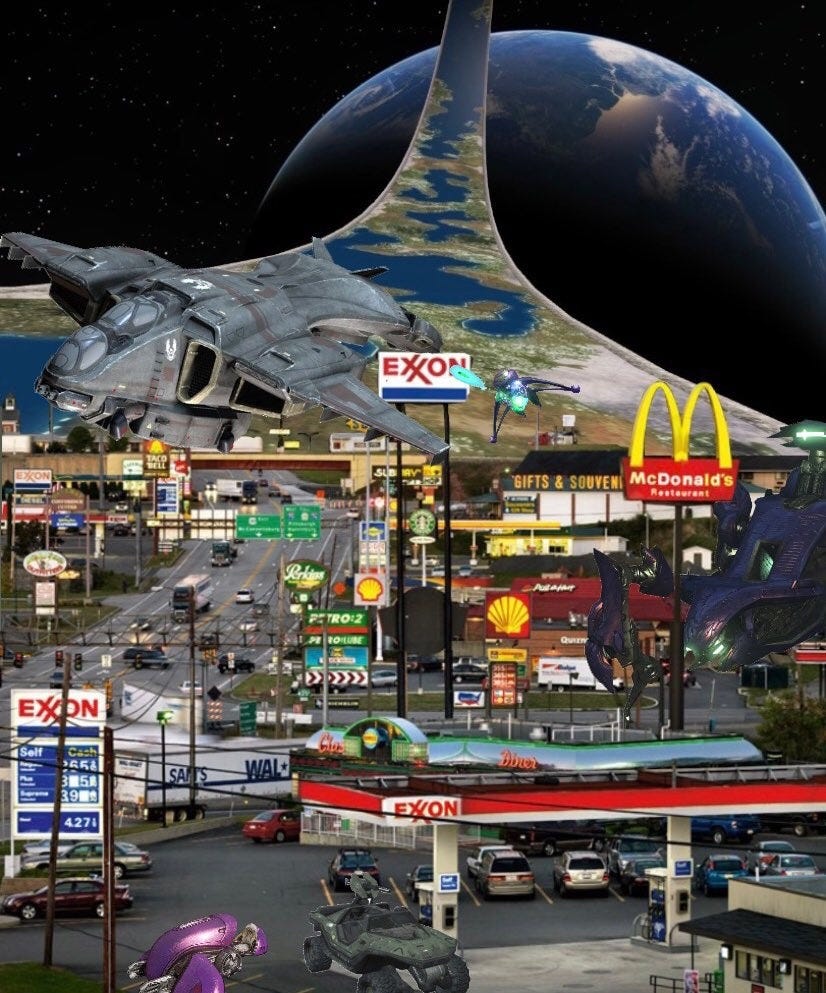 American infrastructure on Halo Ring meme