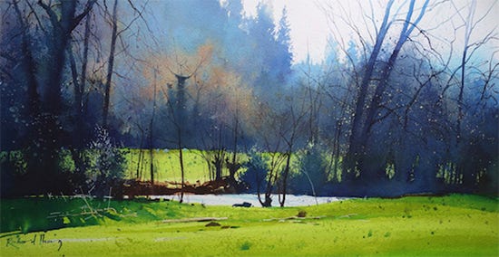 May in the Meadows, 22 x 11", Acrylic, © Richard Thorn