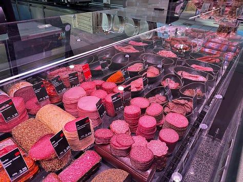 The epic meat counter in the grocery store, a rather handy feature on the toaster to toast some buns, and the infamous pig's tongue. 