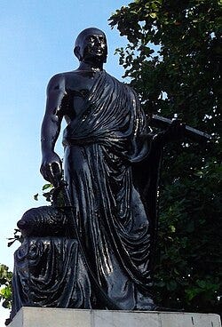 Statue of Ilango Adigal at Marina Beach, Chennai.